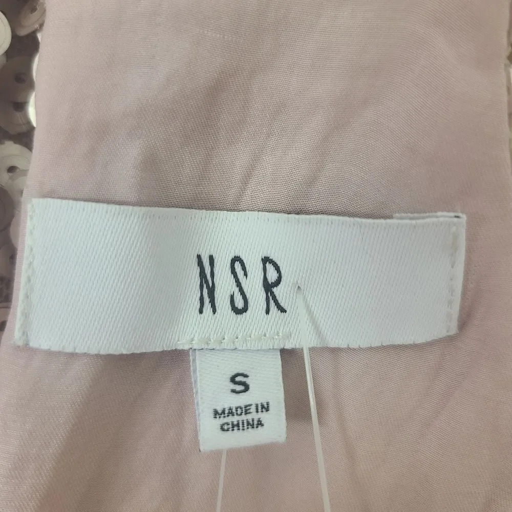 NSR Metallic Pink Sequin Racerback Tank Top Size Small - Picture 6 of 7